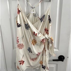 Marlo Cream Floral Print Wrap Dress from Lulus